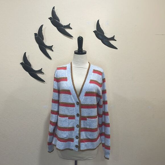 White Stuff Jamie Oversize Striped Cardigan With Pockets - UK 10 / US 6 - S/M - Picture 2 of 16